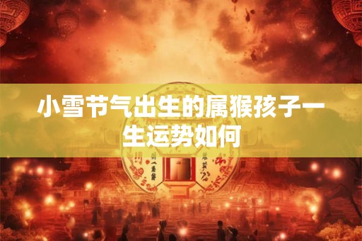 小雪节气出生的属猴孩子一生运势如何