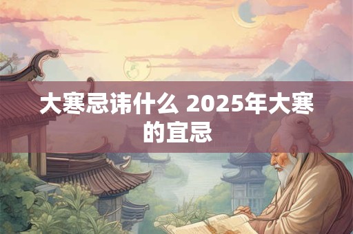 大寒忌讳什么 2025年大寒的宜忌