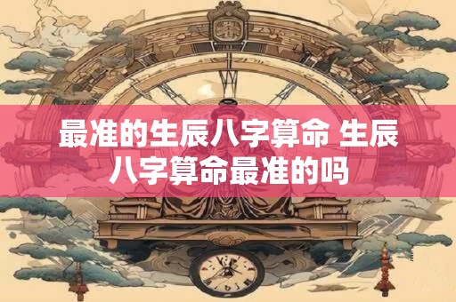 最准的生辰八字算命 生辰八字算命最准的吗