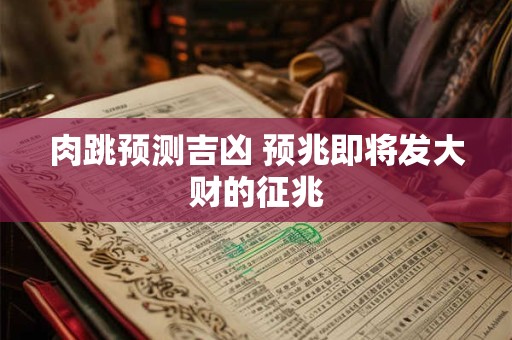 肉跳预测吉凶 预兆即将发大财的征兆