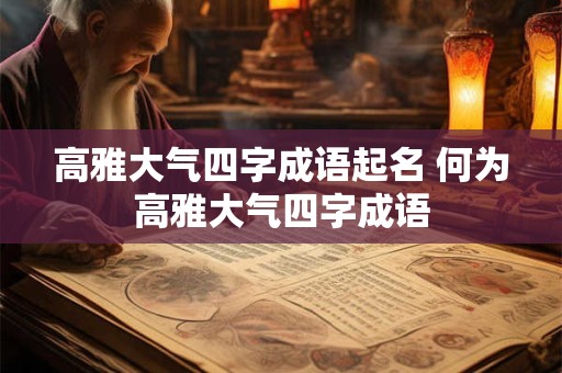 高雅大气四字成语起名 何为高雅大气四字成语