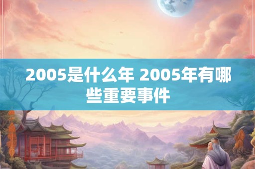 2005是什么年 2005年有哪些重要事件