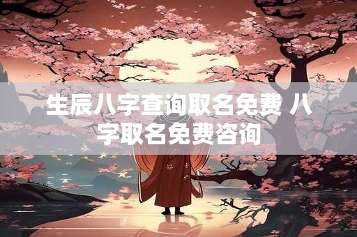 生辰八字查询取名免费 八字取名免费咨询