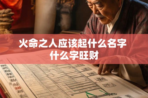 火命之人应该起什么名字 什么字旺财