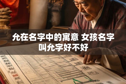 允在名字中的寓意 女孩名字叫允字好不好