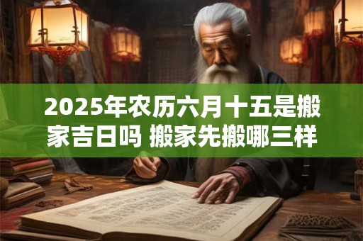 2025年农历六月十五是搬家吉日吗 搬家先搬哪三样东西 2025年农历六月十五是搬家吉日吗 搬家先搬哪三样东西