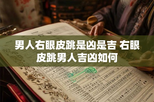 男人右眼皮跳是凶是吉 右眼皮跳男人吉凶如何
