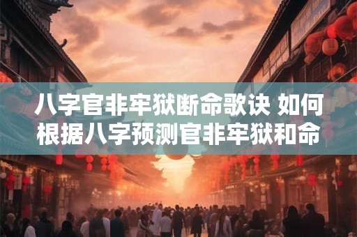 八字官非牢狱断命歌诀 如何根据八字预测官非牢狱和命运