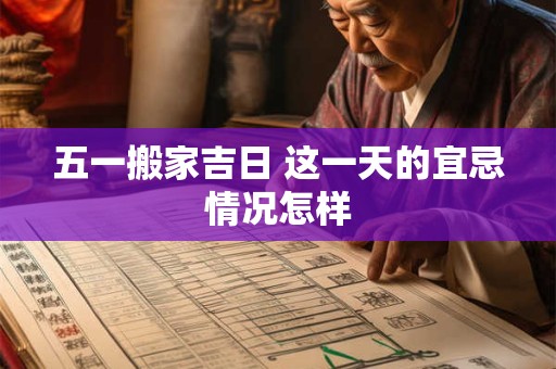 五一搬家吉日 这一天的宜忌情况怎样