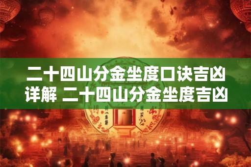 二十四山分金坐度口诀吉凶详解 二十四山分金坐度吉凶如何