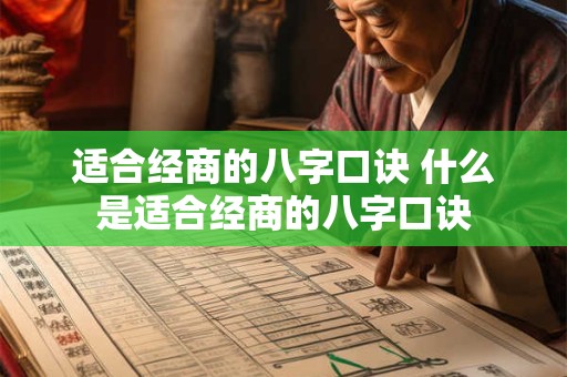 适合经商的八字口诀 什么是适合经商的八字口诀
