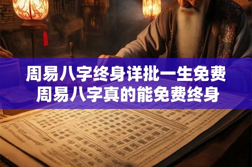 周易八字终身详批一生免费 周易八字真的能免费终身详批吗