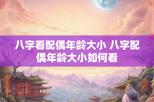 八字看配偶年龄大小 八字配偶年龄大小如何看