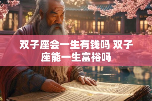 双子座会一生有钱吗 双子座能一生富裕吗