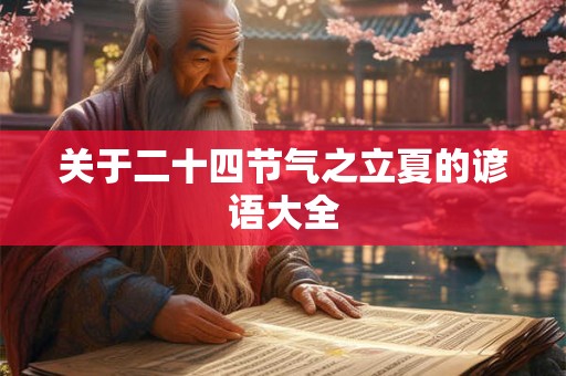 关于二十四节气之立夏的谚语大全