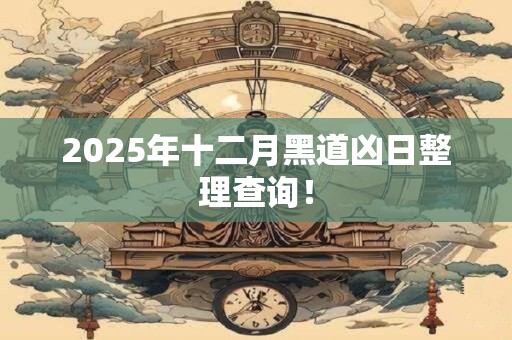 2026年十二月黑道凶日整理查询! 2026年十二月黑道凶日整理查询!