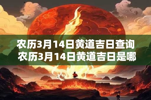 农历3月14日黄道吉日查询 农历3月14日黄道吉日是哪天