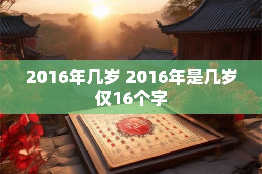 2016年几岁 2016年是几岁仅16个字