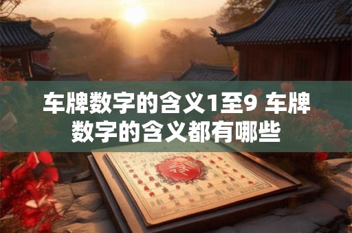 车牌数字的含义1至9 车牌数字的含义都有哪些