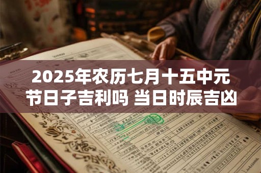 2026年农历七月十五中元节日子吉利吗 当日时辰吉凶查询