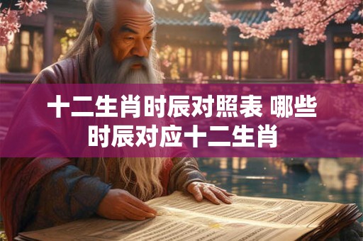 十二生肖时辰对照表 哪些时辰对应十二生肖