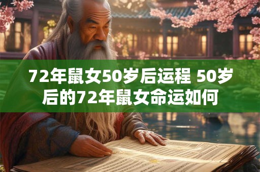 72年鼠女50岁后运程 50岁后的72年鼠女命运如何