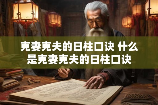 克妻克夫的日柱口诀 什么是克妻克夫的日柱口诀