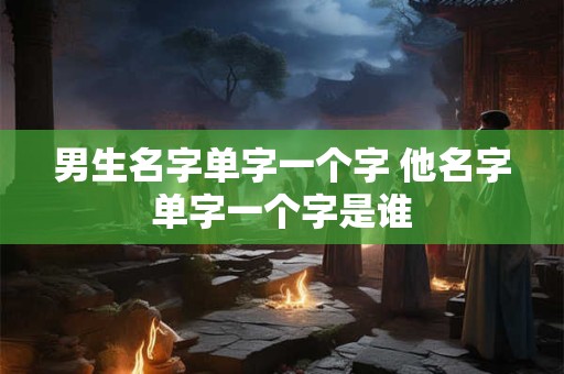男生名字单字一个字 他名字单字一个字是谁