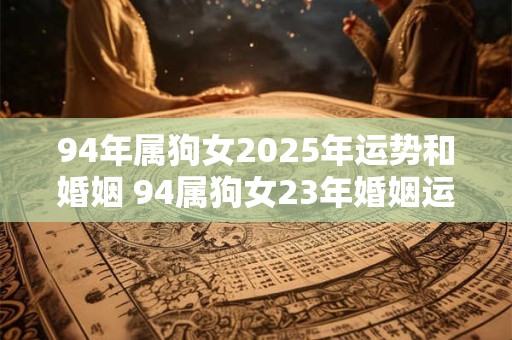 94年属狗女2025年运势和婚姻 94属狗女23年婚姻运势如何
