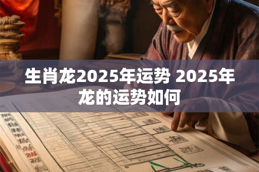 生肖龙2025年运势 2025年龙的运势如何