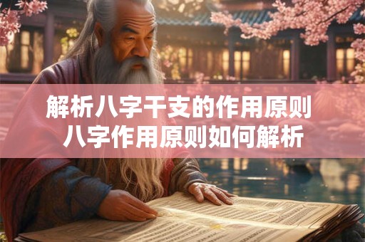 解析八字干支的作用原则 八字作用原则如何解析