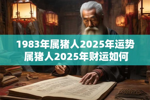 1983年属猪人2025年运势 属猪人2025年财运如何