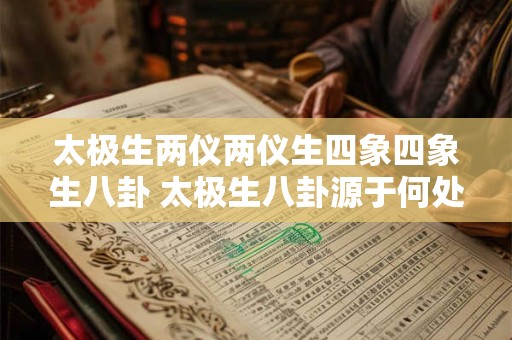 太极生两仪两仪生四象四象生八卦 太极生八卦源于何处