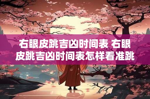 右眼皮跳吉凶时间表 右眼皮跳吉凶时间表怎样看准跳眼吉凶