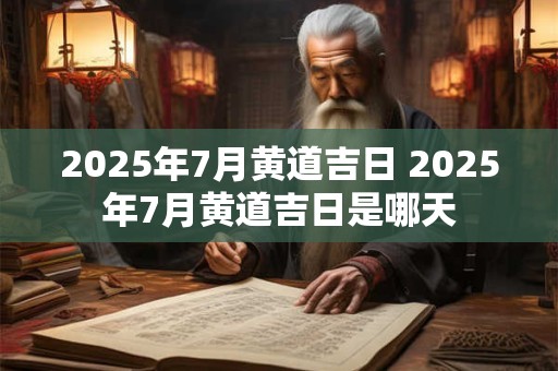 2025年7月黄道吉日 2025年7月黄道吉日是哪天