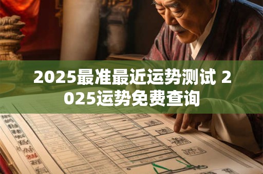 2025最准最近运势测试 2025运势免费查询