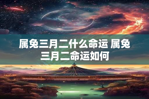 属兔三月二什么命运 属兔三月二命运如何