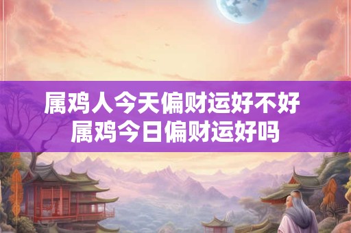 属鸡人今天偏财运好不好 属鸡今日偏财运好吗