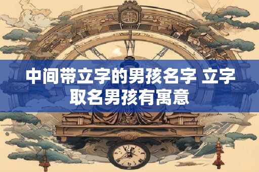 中间带立字的男孩名字 立字取名男孩有寓意