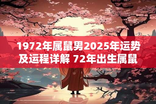 1972年属鼠男2025年运势及运程详解 72年出生属鼠人2025全年每月运势男性
