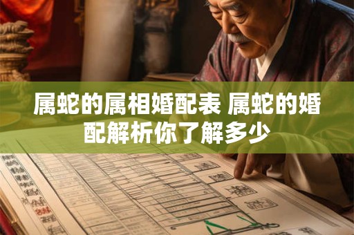 属蛇的属相婚配表 属蛇的婚配解析你了解多少