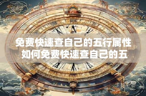 免费快速查自己的五行属性 如何免费快速查自己的五行属性