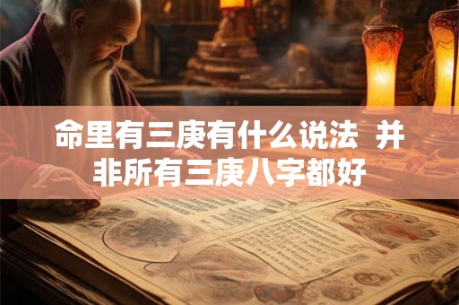 命里有三庚有什么说法  并非所有三庚八字都好