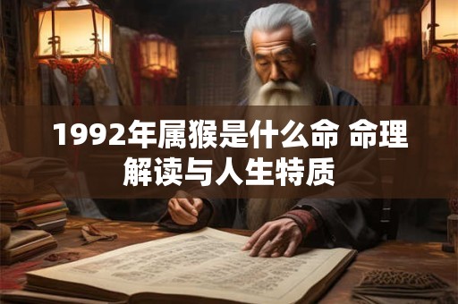 1992年属猴是什么命 命理解读与人生特质