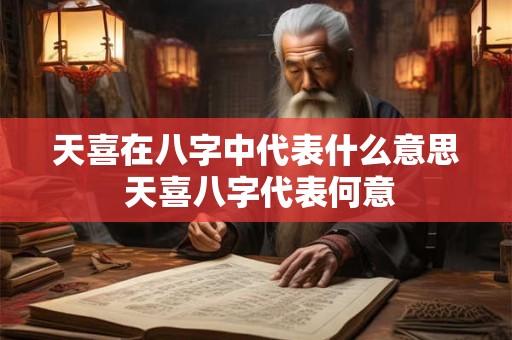 天喜在八字中代表什么意思 天喜八字代表何意