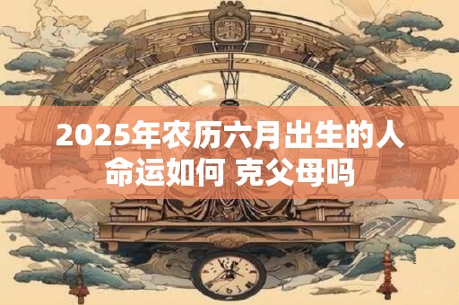 2025年农历六月出生的人命运如何 克父母吗
