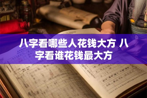 八字看哪些人花钱大方 八字看谁花钱最大方