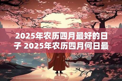 2025年农历四月最好的日子 2025年农历四月何日最佳