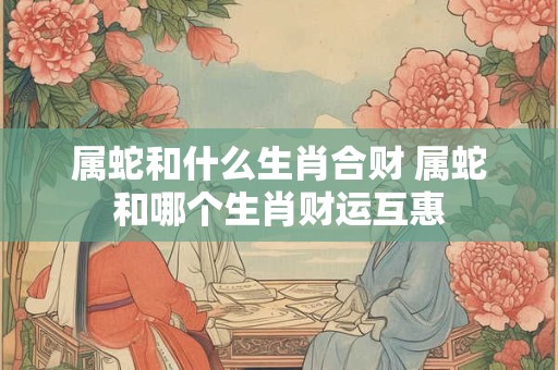 属蛇和什么生肖合财 属蛇和哪个生肖财运互惠
