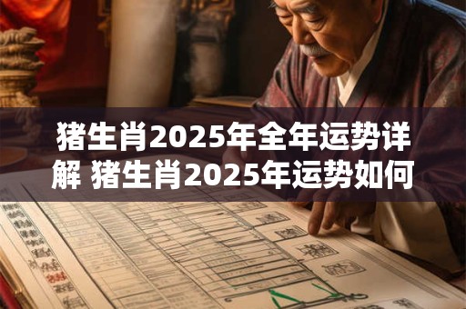 猪生肖2025年全年运势详解 猪生肖2025年运势如何